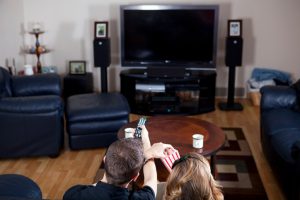 Couple watching Television